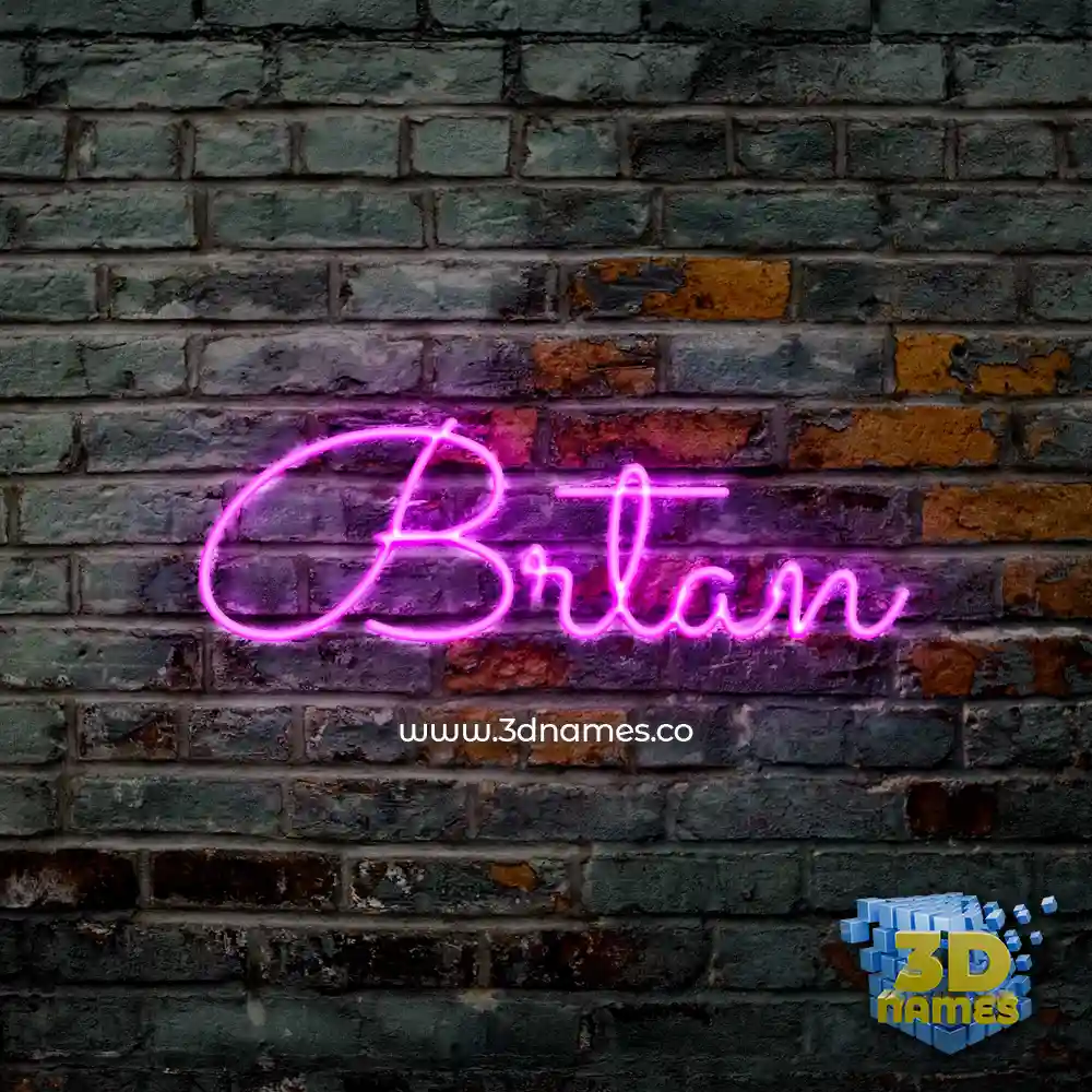 brtan in Pink Neon style - 3D name wallpaper