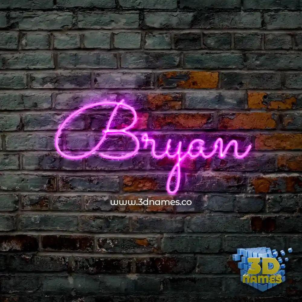 bryan in Pink Neon style - 3D name wallpaper