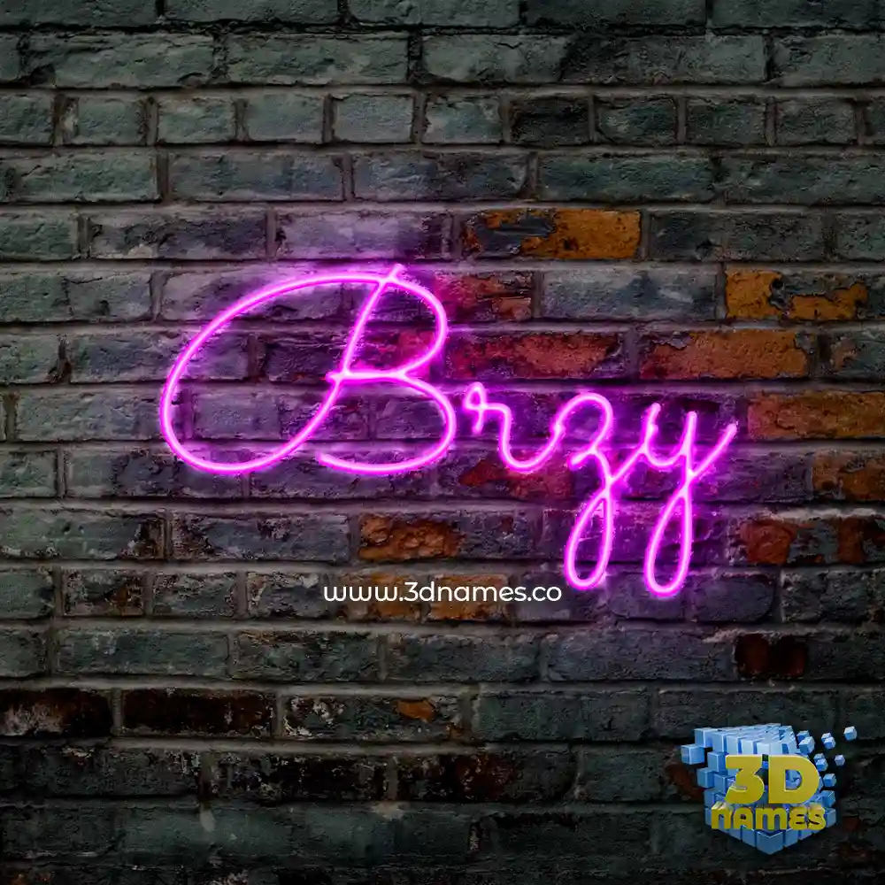 brzy in Pink Neon style - 3D name wallpaper