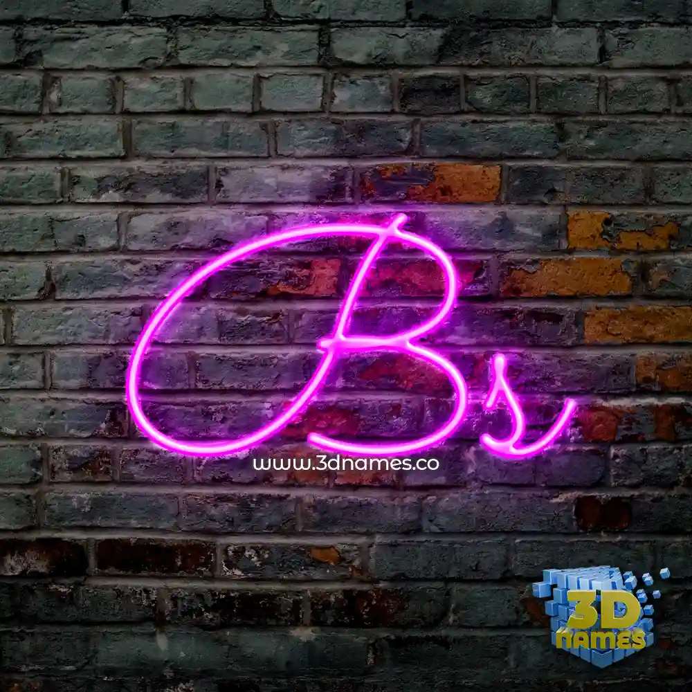 bs in Pink Neon style - 3D name wallpaper