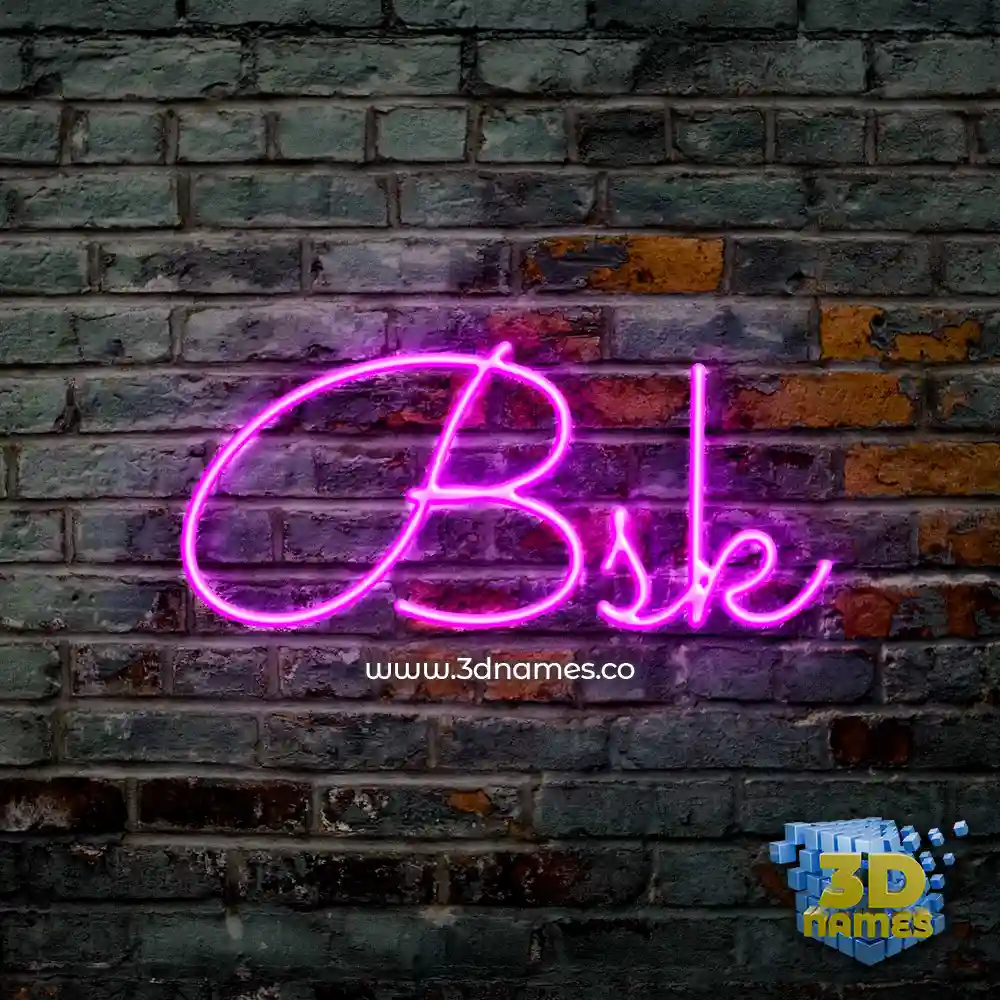 bsk in Pink Neon style - 3D name wallpaper