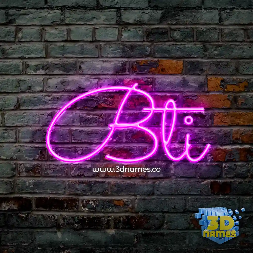 bti in Pink Neon style - 3D name wallpaper