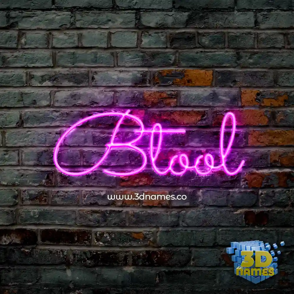 btool in Pink Neon style - 3D name wallpaper
