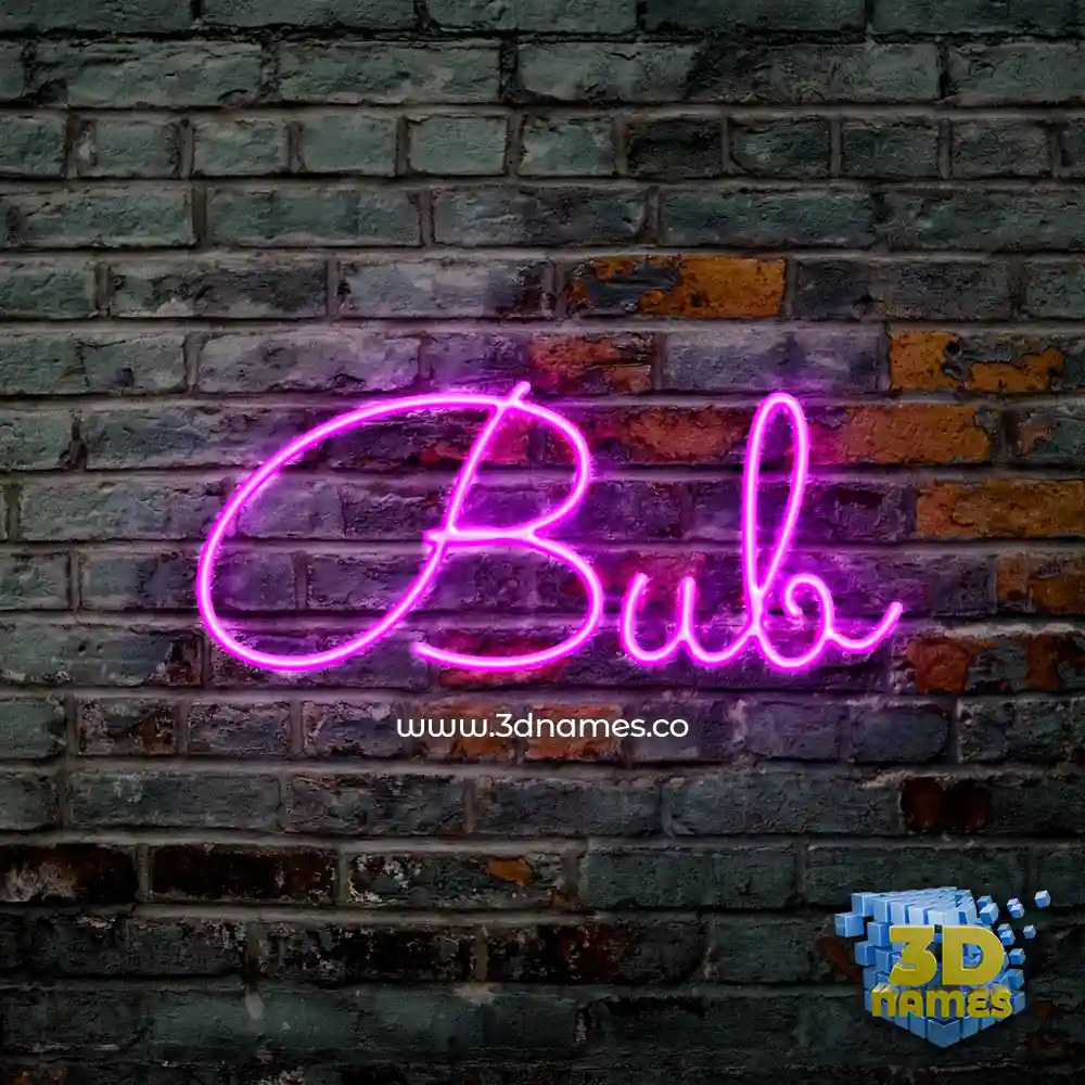 bub in Pink Neon style - 3D name wallpaper