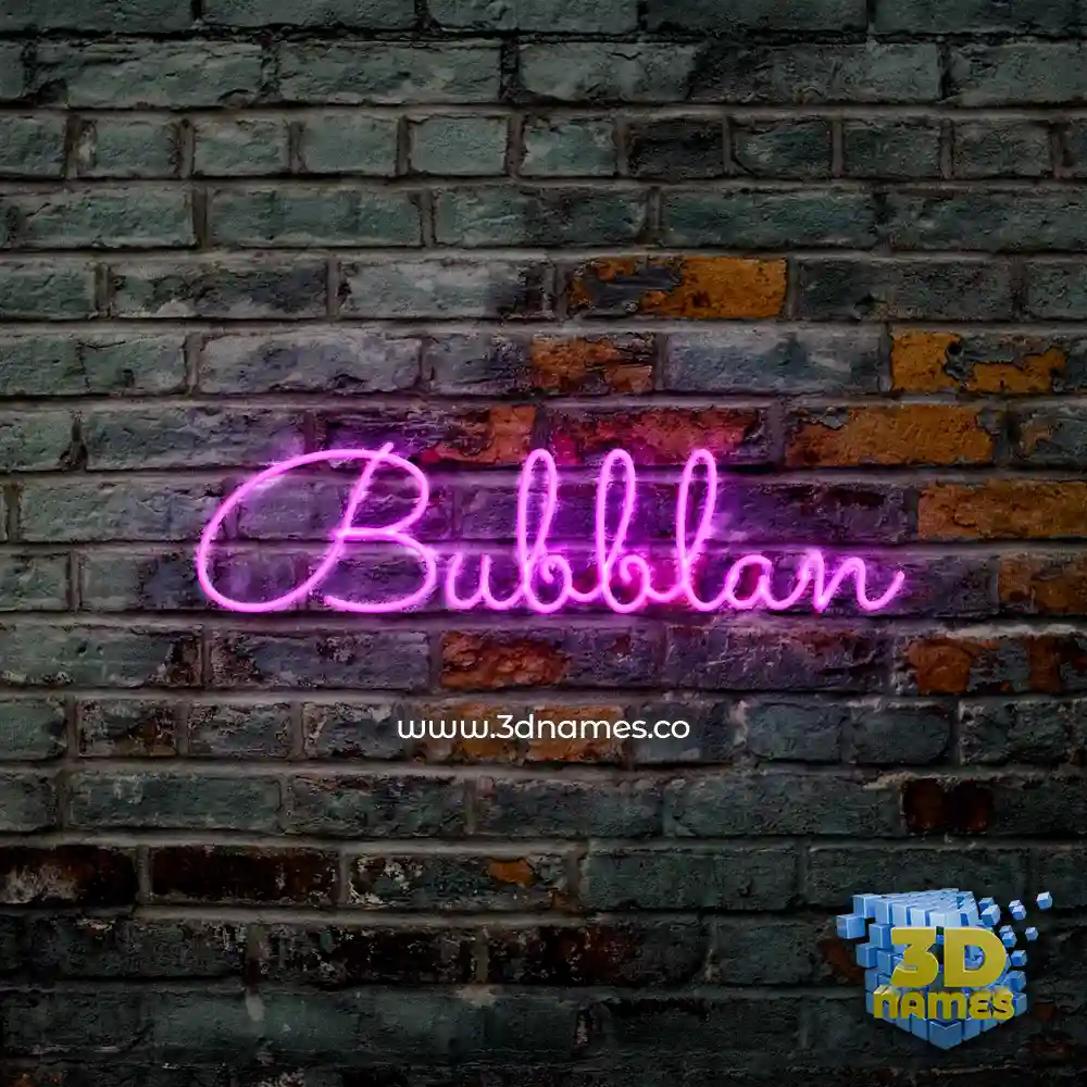 bubblan in Pink Neon style - 3D name wallpaper