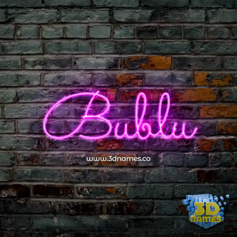 bublu in Pink Neon style - 3D name wallpaper