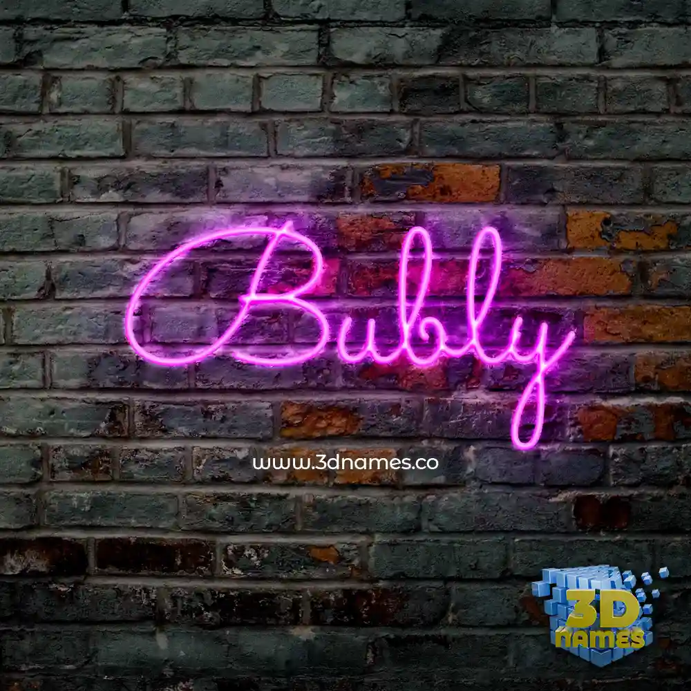 bubly in Pink Neon style - 3D name wallpaper
