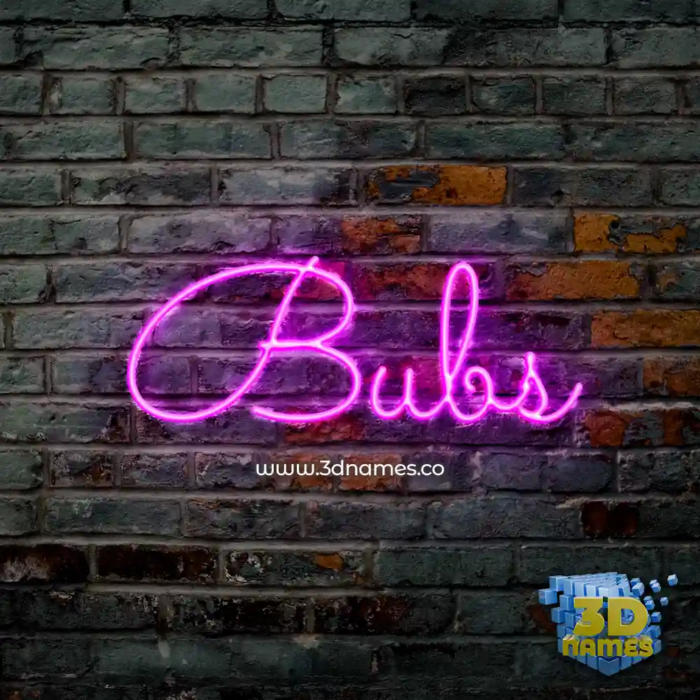 bubs in Pink Neon style - 3D name wallpaper
