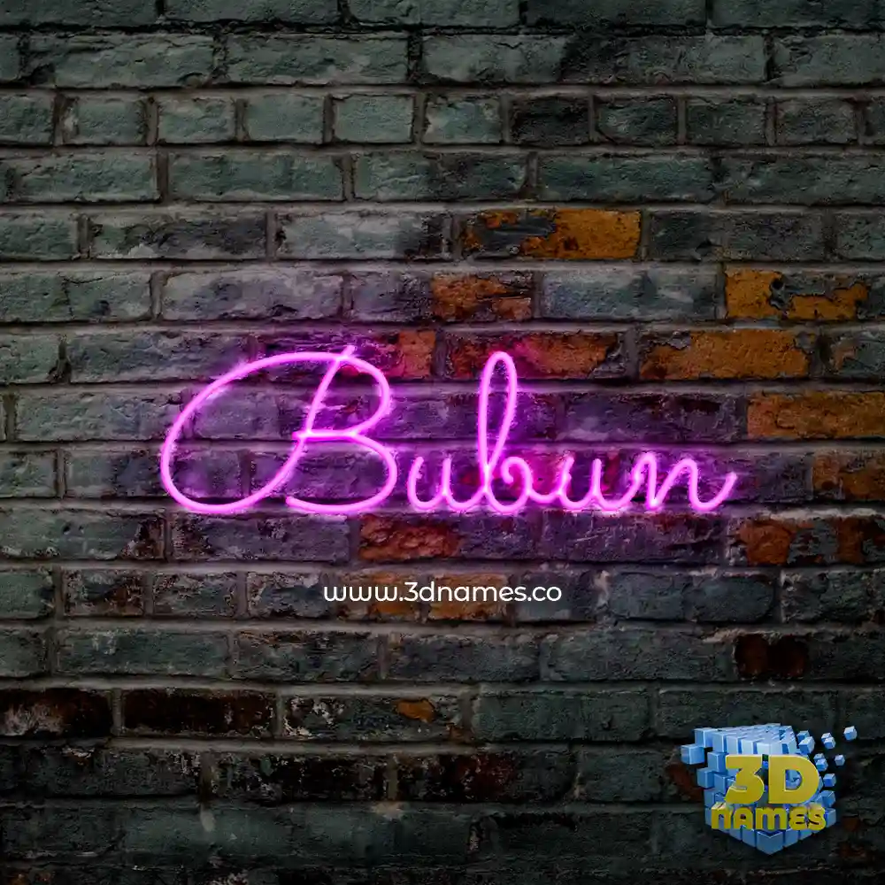 bubun in Pink Neon style - 3D name wallpaper