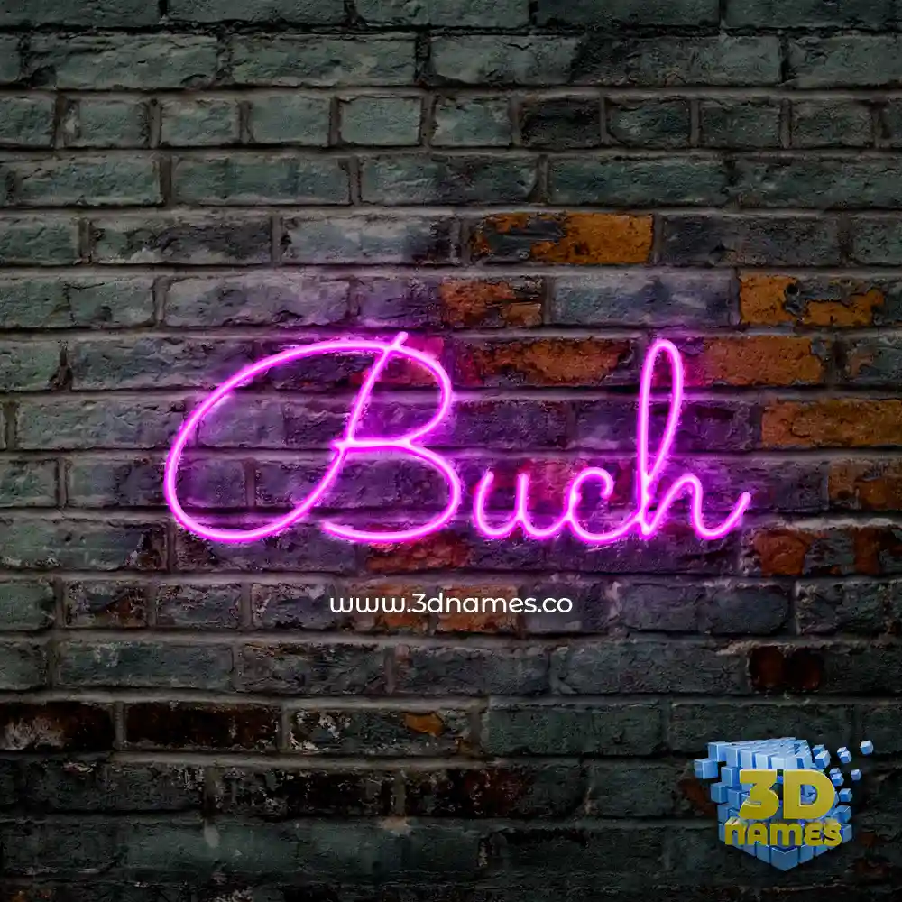 buch in Pink Neon style - 3D name wallpaper