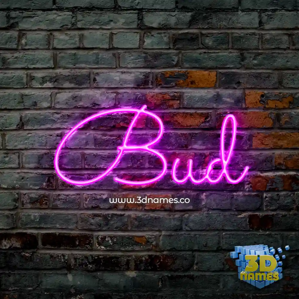 bud in Pink Neon style - 3D name wallpaper