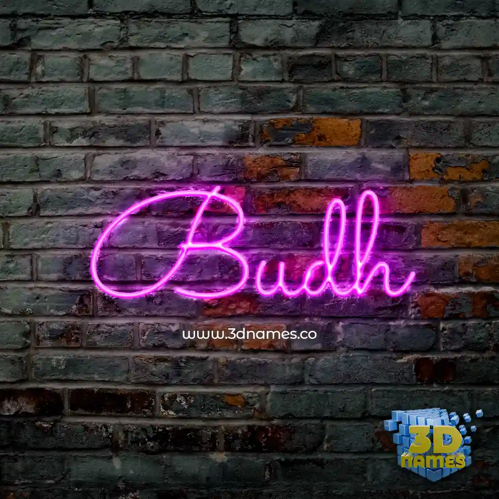 budh in Pink Neon style - 3D name wallpaper