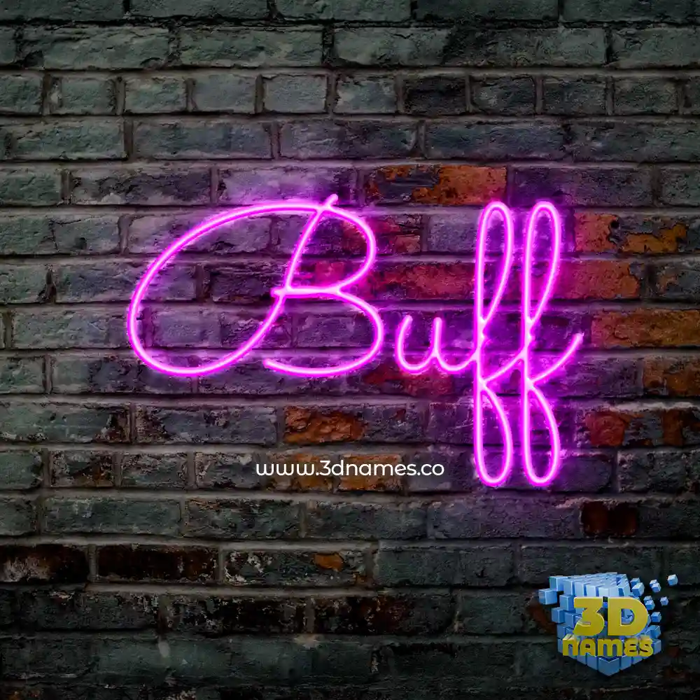 buff in Pink Neon style - 3D name wallpaper