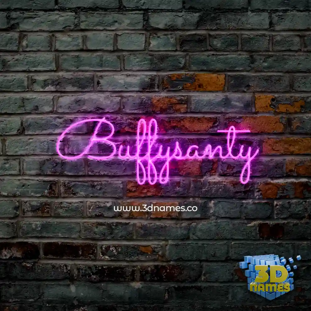 buffysanty in Pink Neon style - 3D name wallpaper