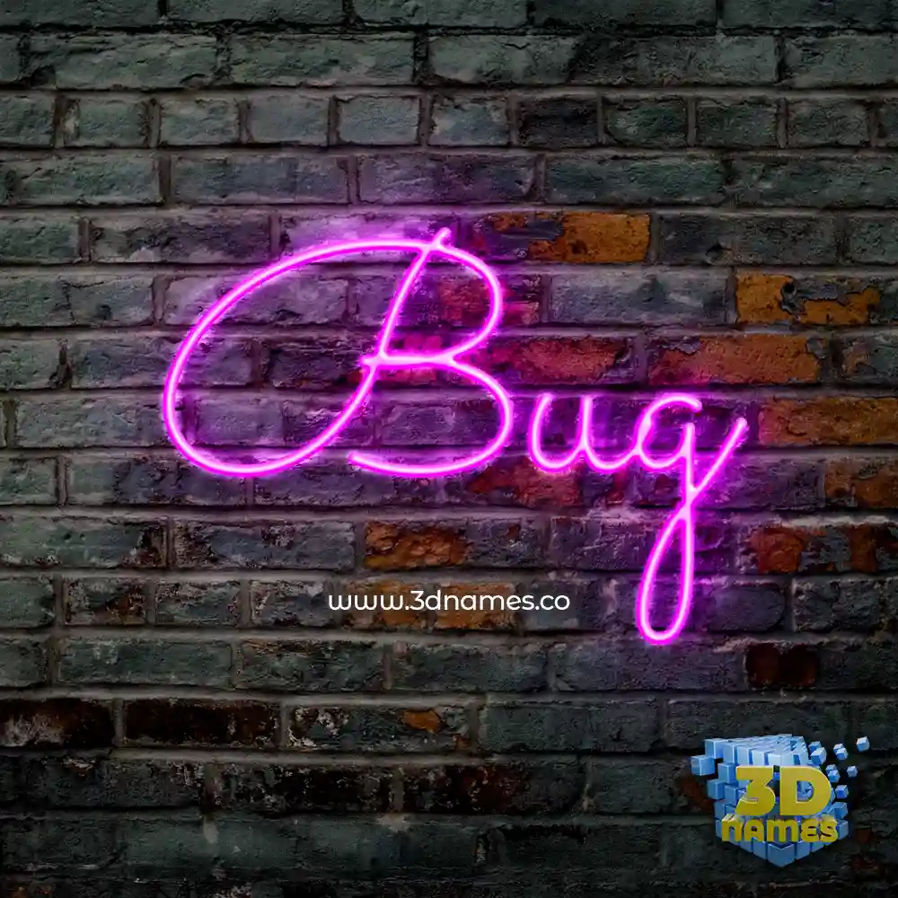bug in Pink Neon style - 3D name wallpaper