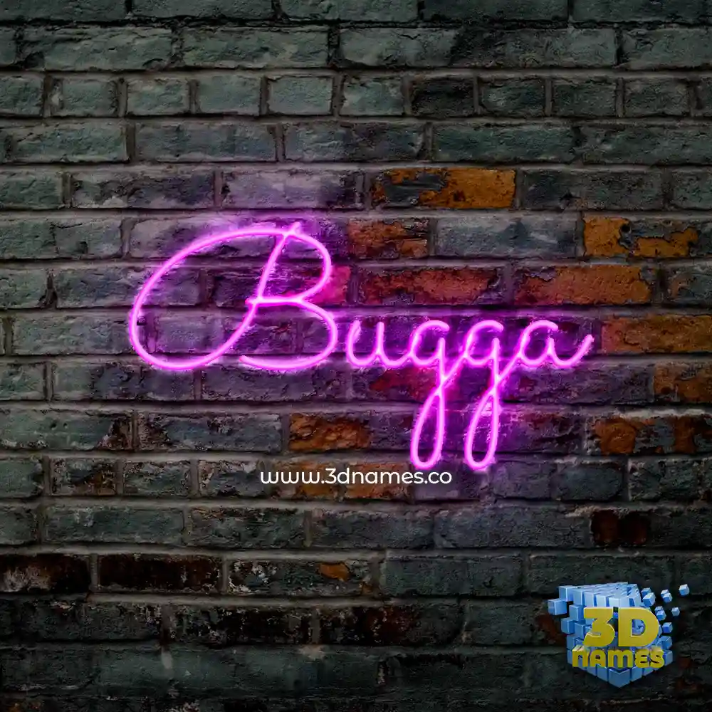 bugga in Pink Neon style - 3D name wallpaper