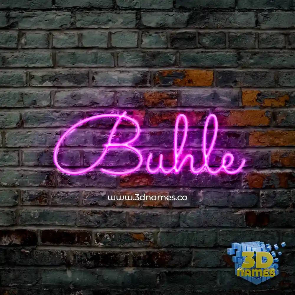 buhle in Pink Neon style - 3D name wallpaper