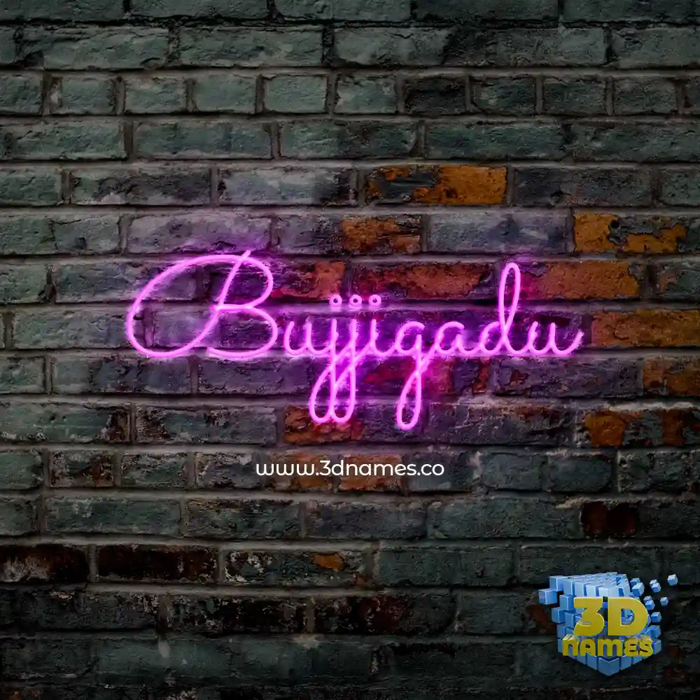 bujjigadu in Pink Neon style - 3D name wallpaper