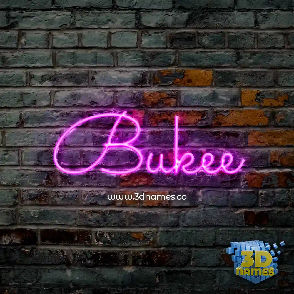 bukee in Pink Neon style - 3D name wallpaper