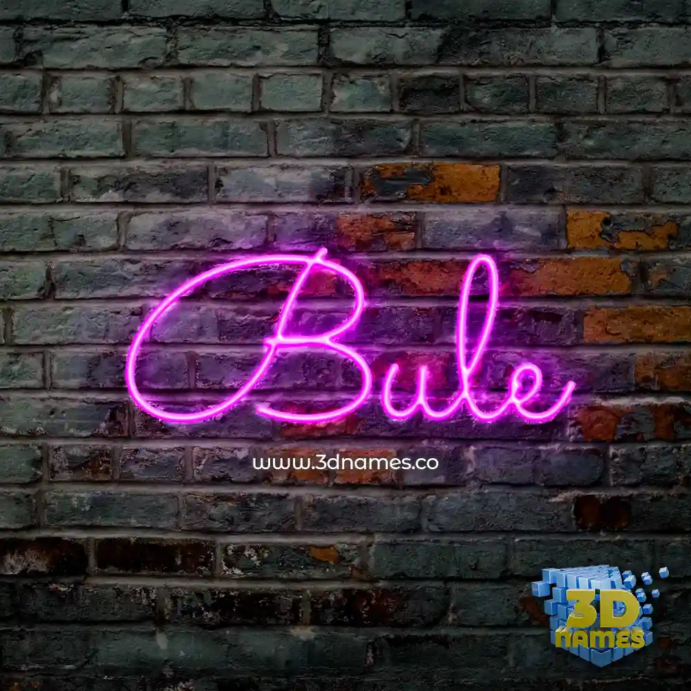 bule in Pink Neon style - 3D name wallpaper