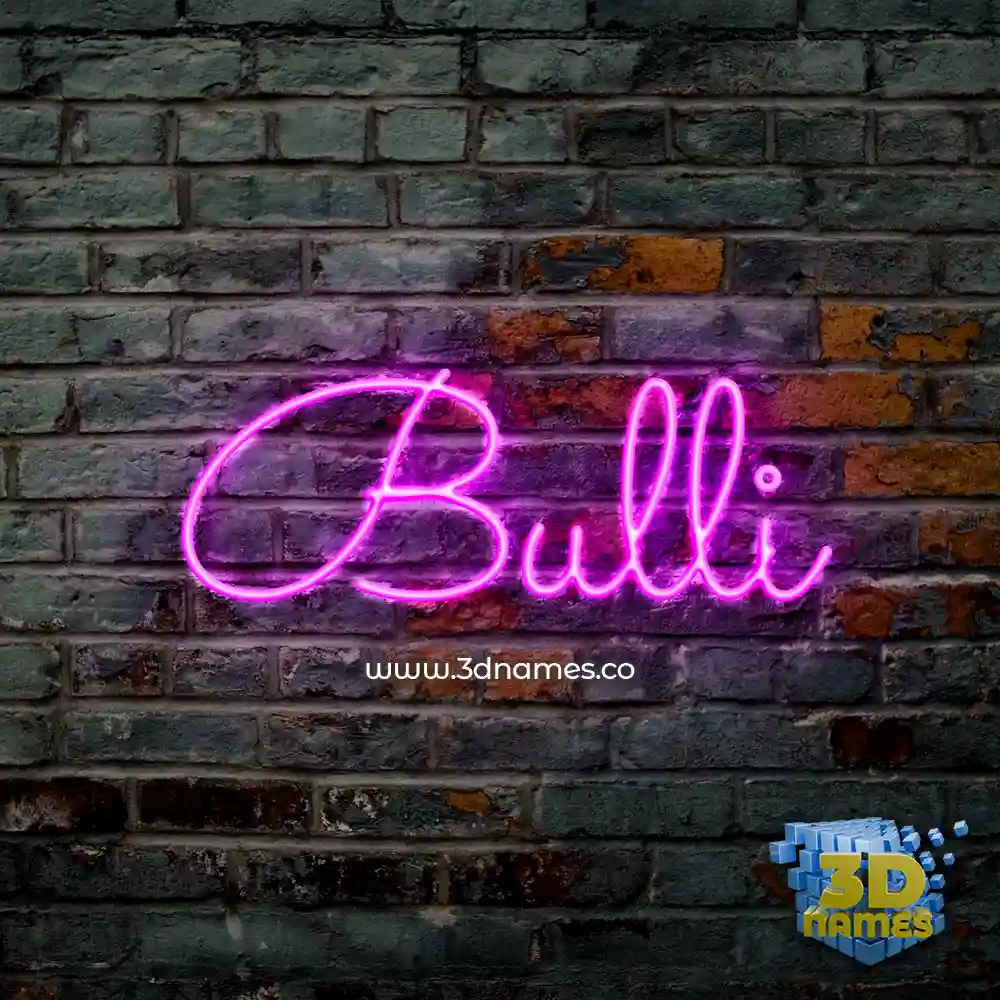 bulli in Pink Neon style - 3D name wallpaper