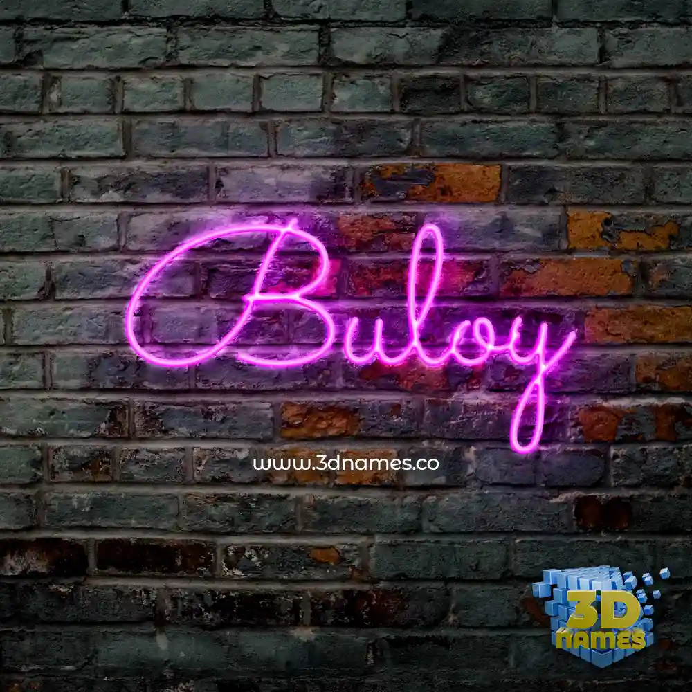 buloy in Pink Neon style - 3D name wallpaper