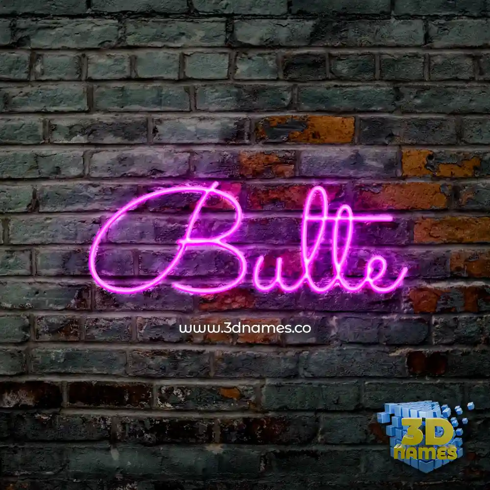 bulte in Pink Neon style - 3D name wallpaper
