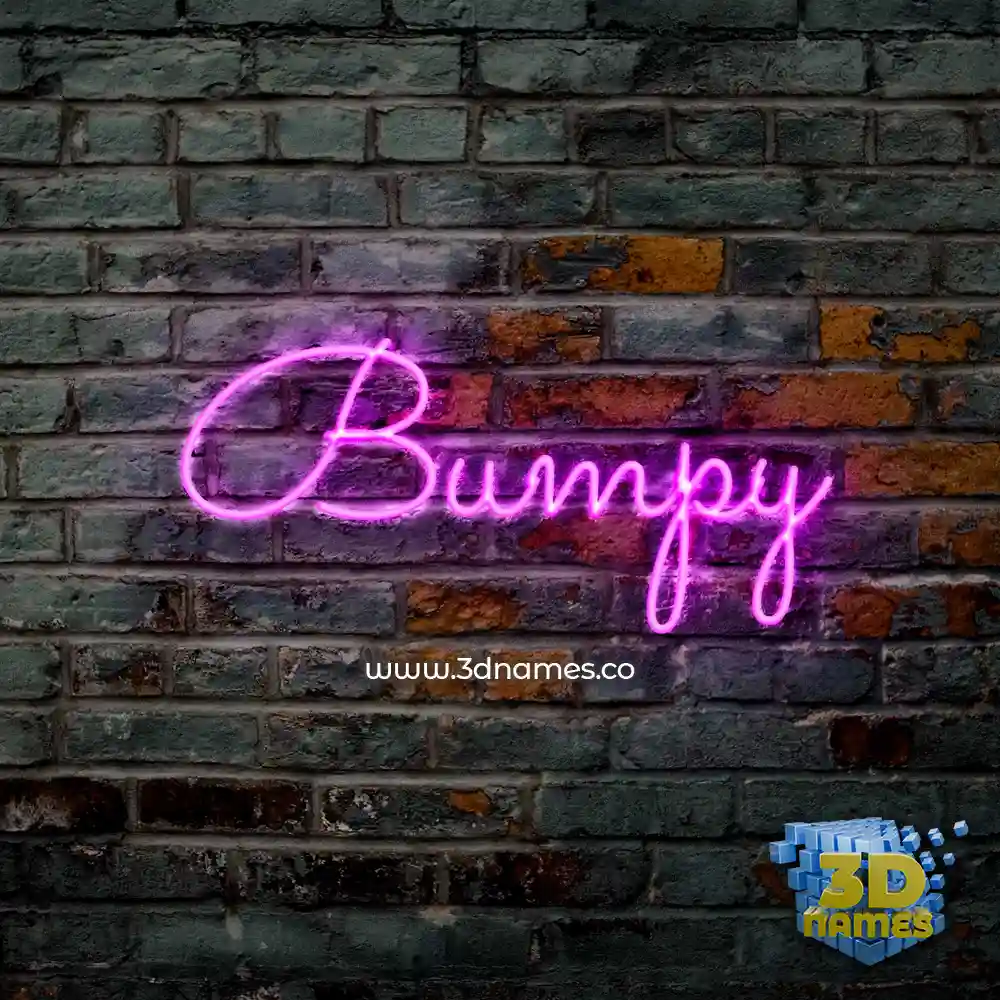 bumpy in Pink Neon style - 3D name wallpaper