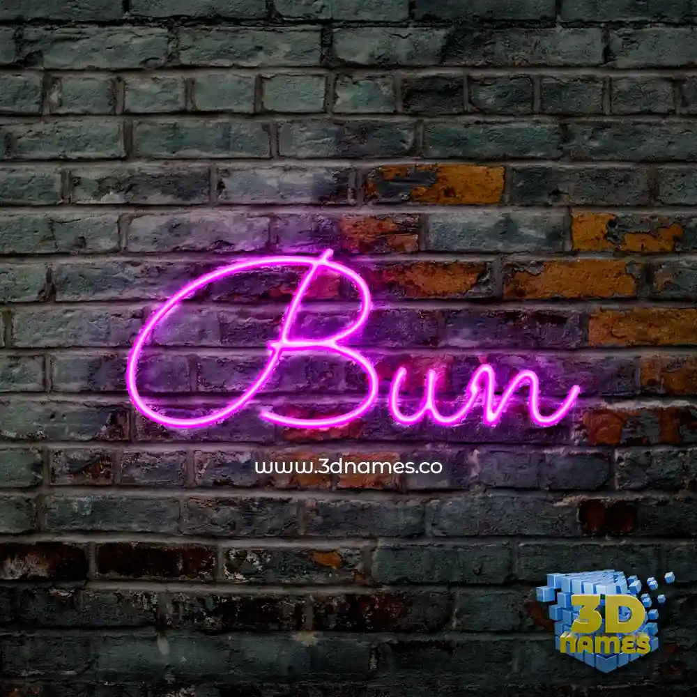 bun in Pink Neon style - 3D name wallpaper