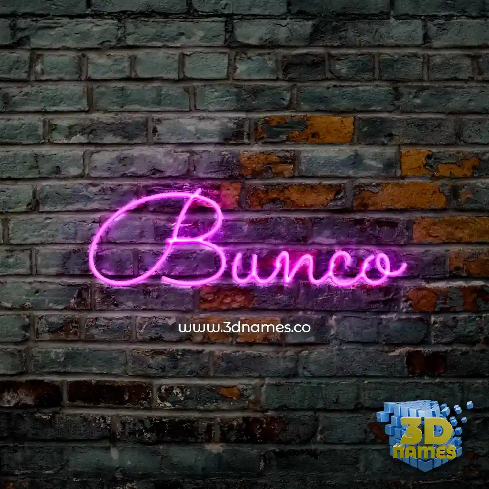 bunco in Pink Neon style - 3D name wallpaper