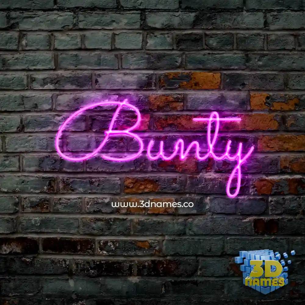 bunty in Pink Neon style - 3D name wallpaper