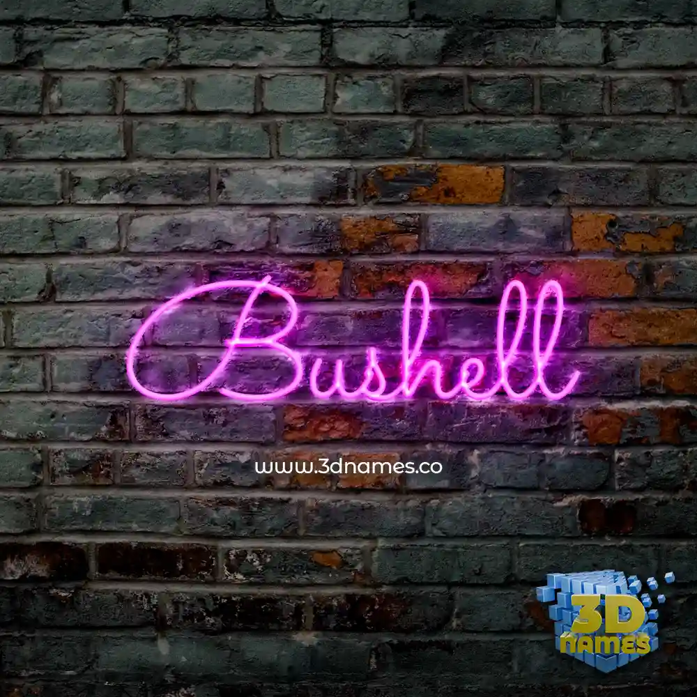 bushell in Pink Neon style - 3D name wallpaper