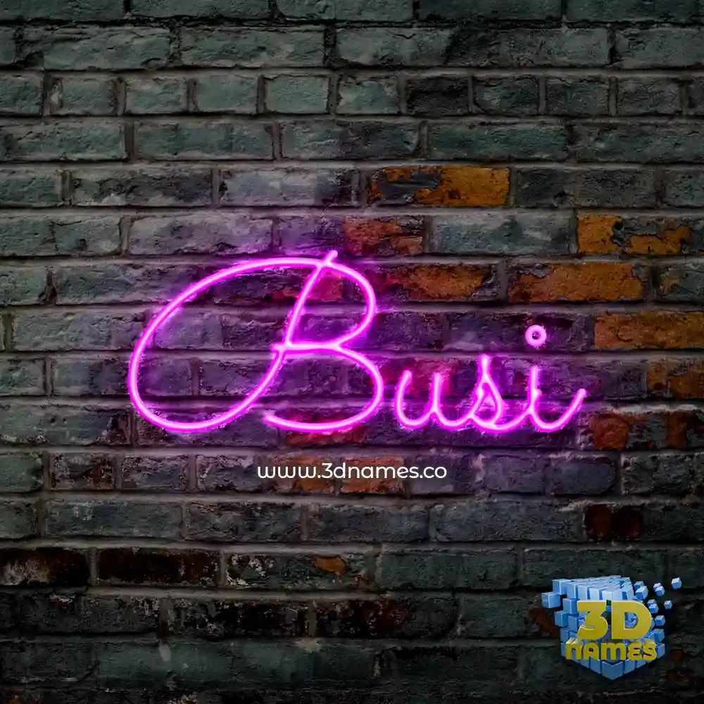 busi in Pink Neon style - 3D name wallpaper