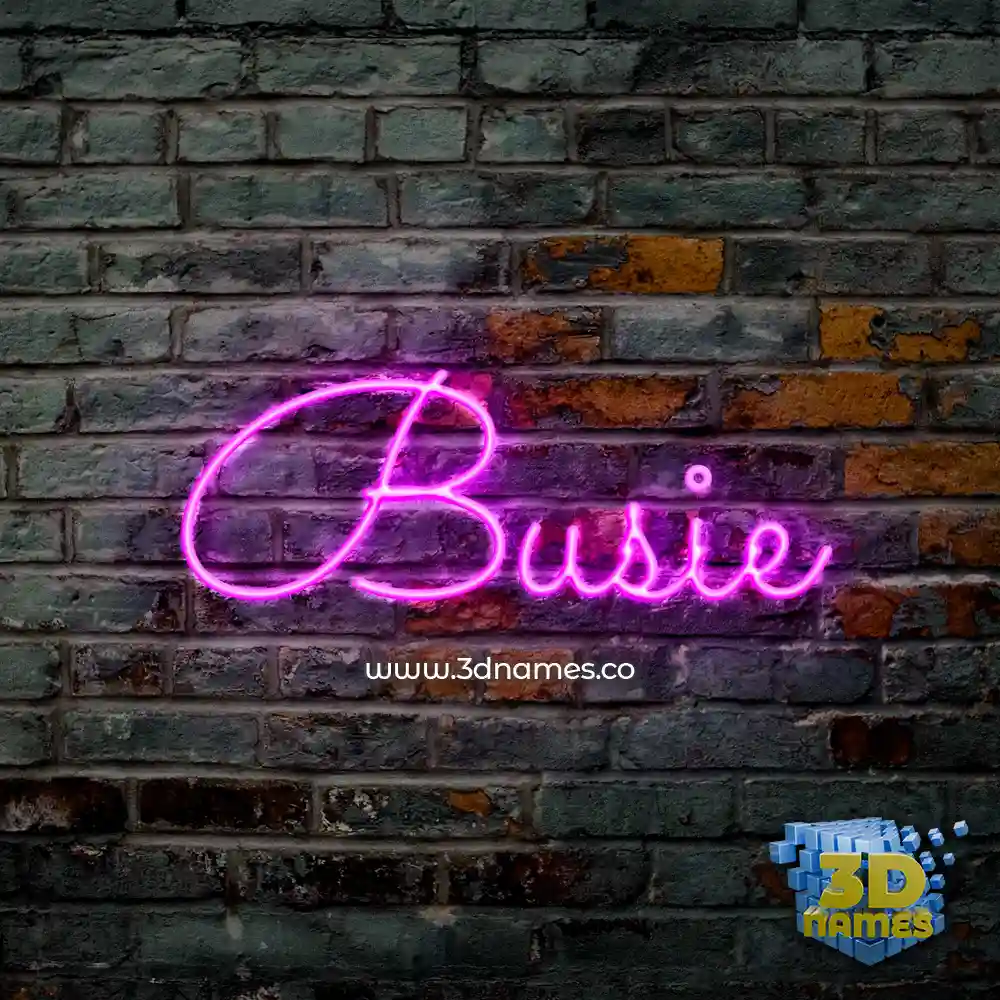 busie in Pink Neon style - 3D name wallpaper