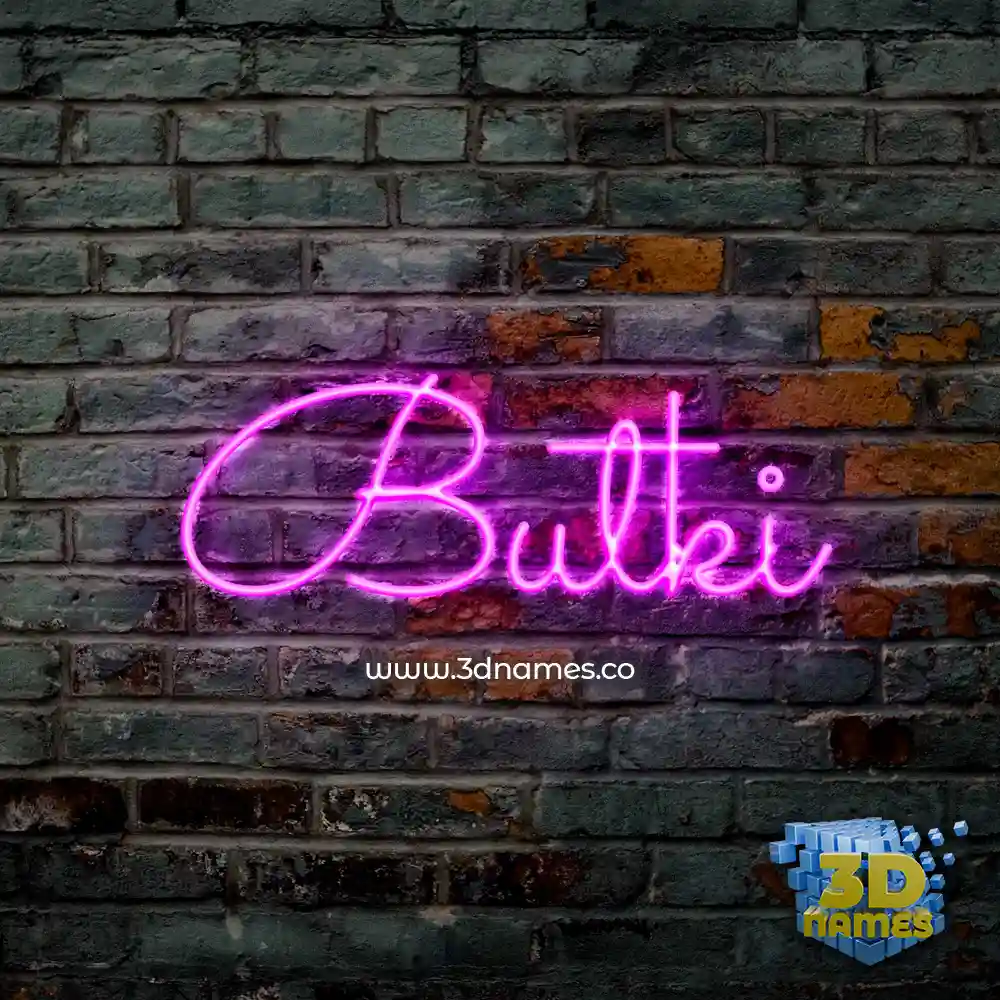butki in Pink Neon style - 3D name wallpaper