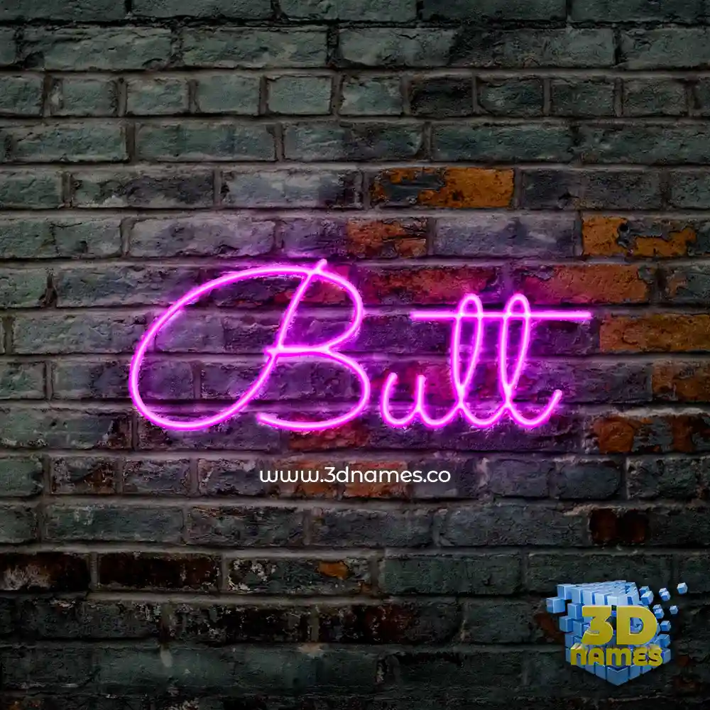 butt in Pink Neon style - 3D name wallpaper