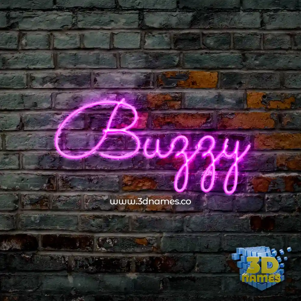 buzzy in Pink Neon style - 3D name wallpaper