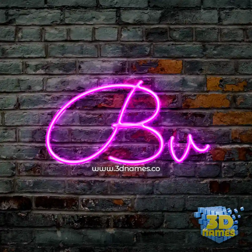 bv in Pink Neon style - 3D name wallpaper