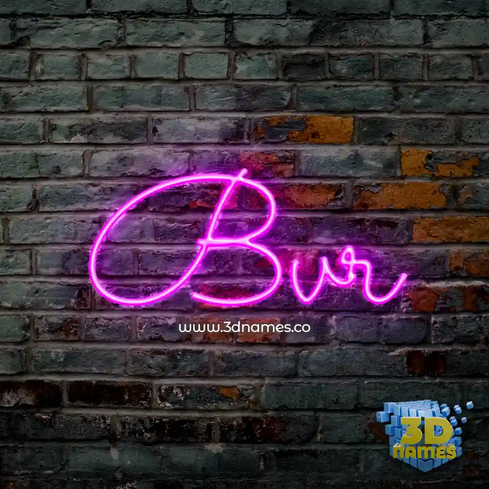 bvr in Pink Neon style - 3D name wallpaper