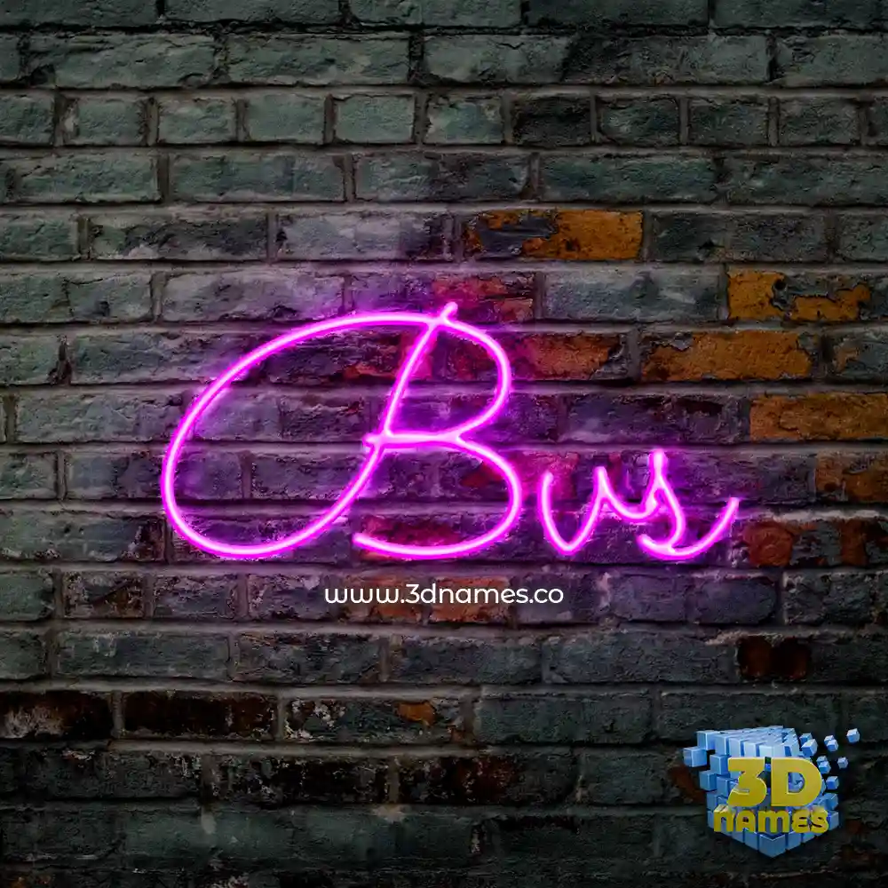 bvs in Pink Neon style - 3D name wallpaper