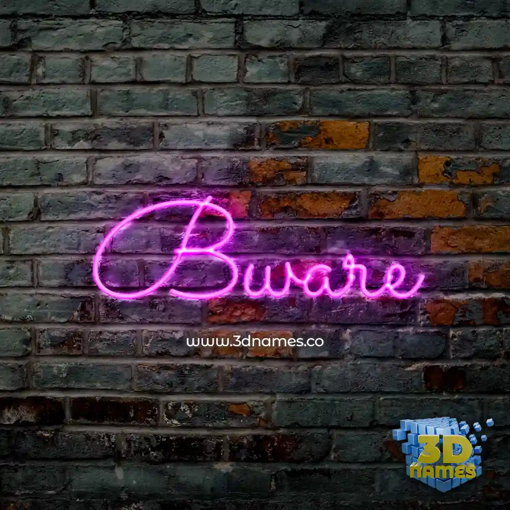 bware in Pink Neon style - 3D name wallpaper
