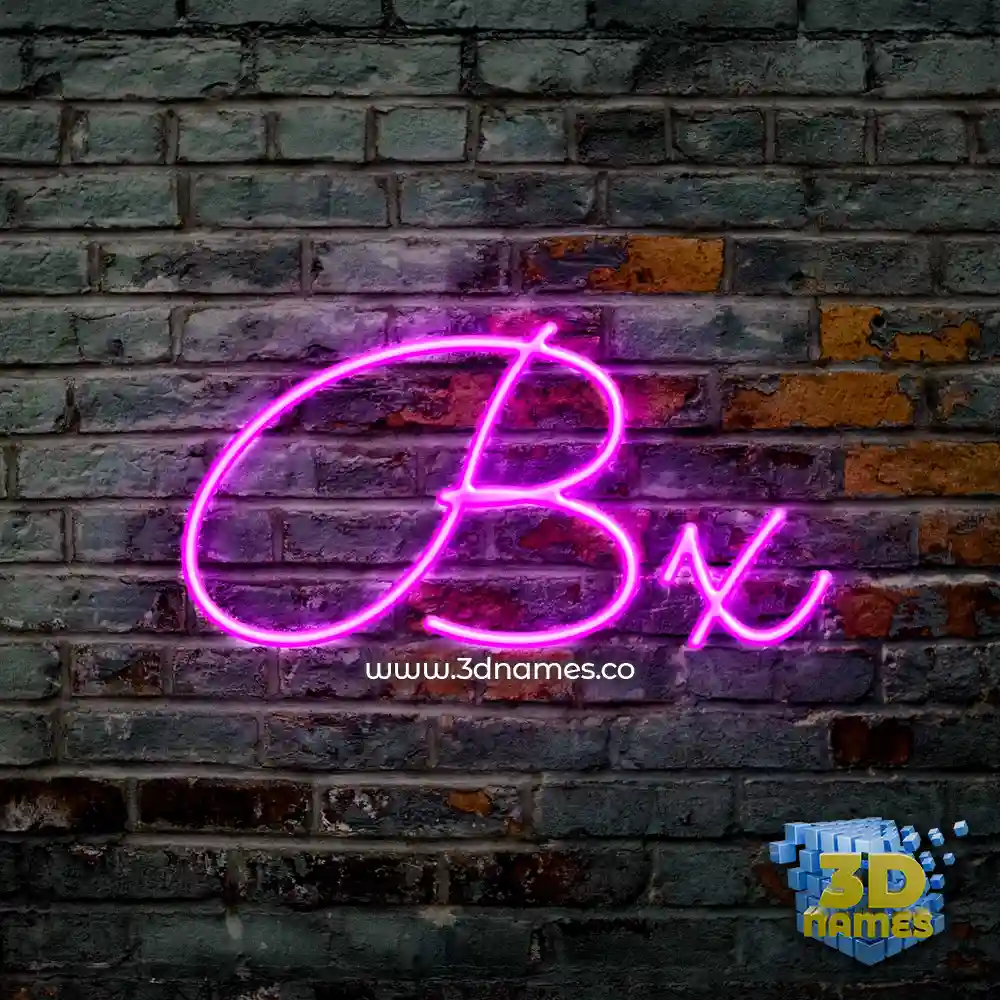 bx in Pink Neon style - 3D name wallpaper