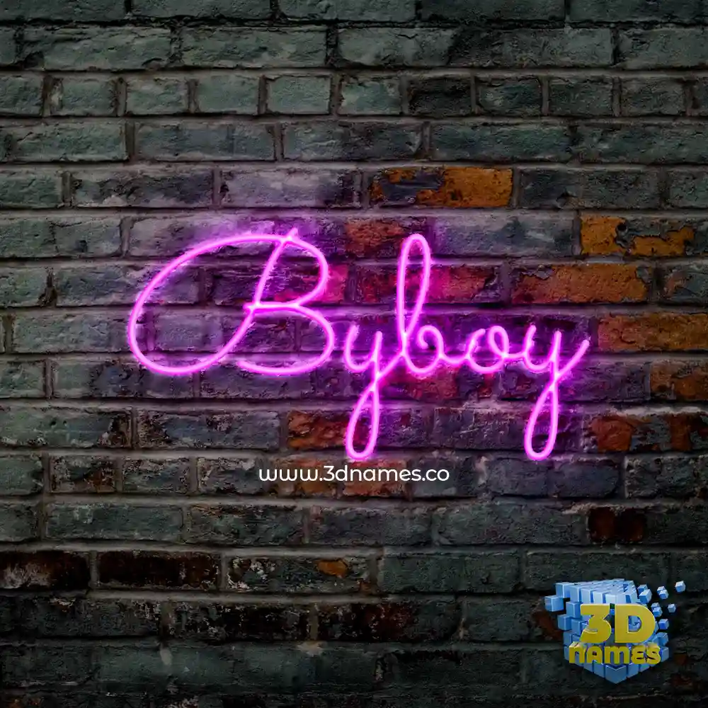 byboy in Pink Neon style - 3D name wallpaper