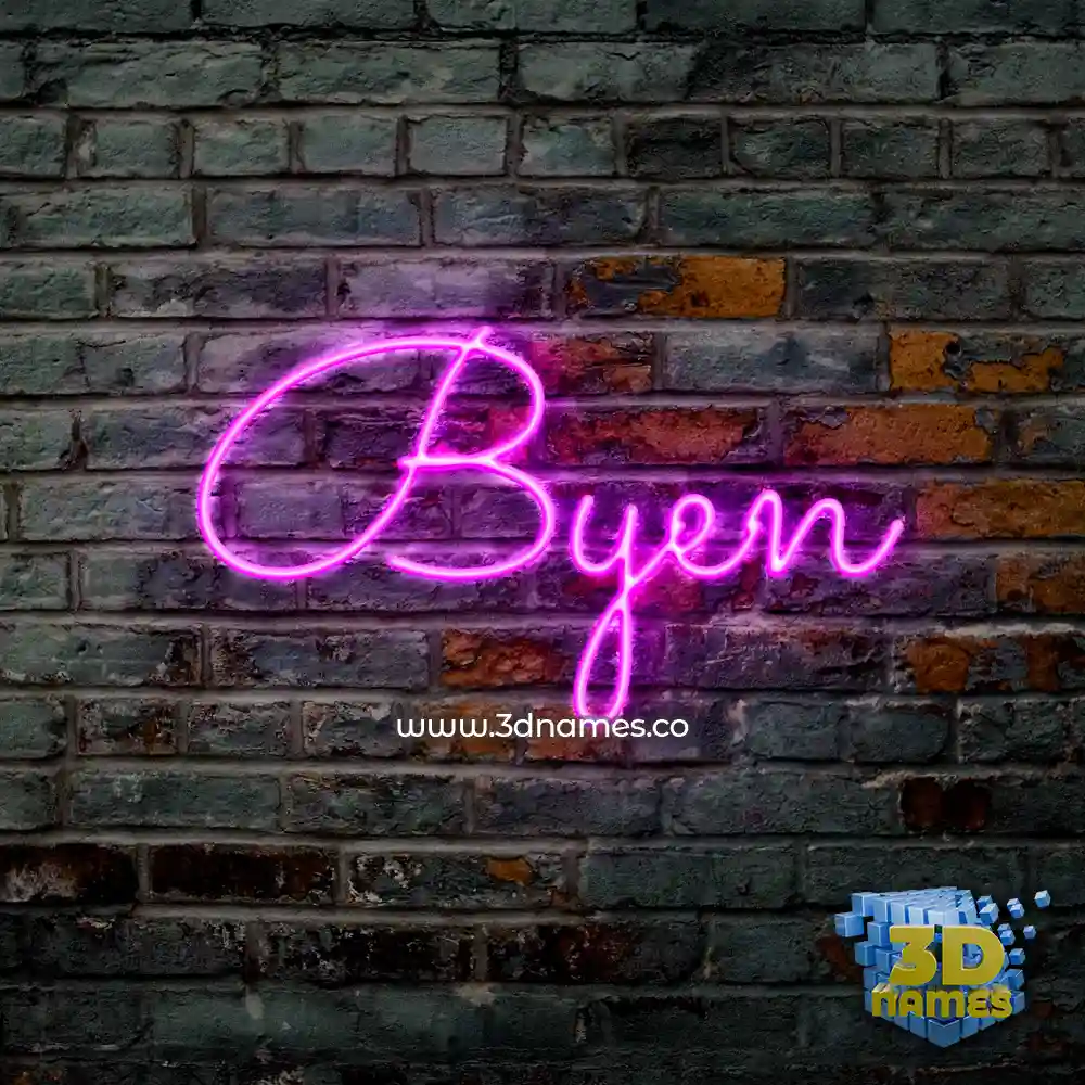 byen in Pink Neon style - 3D name wallpaper