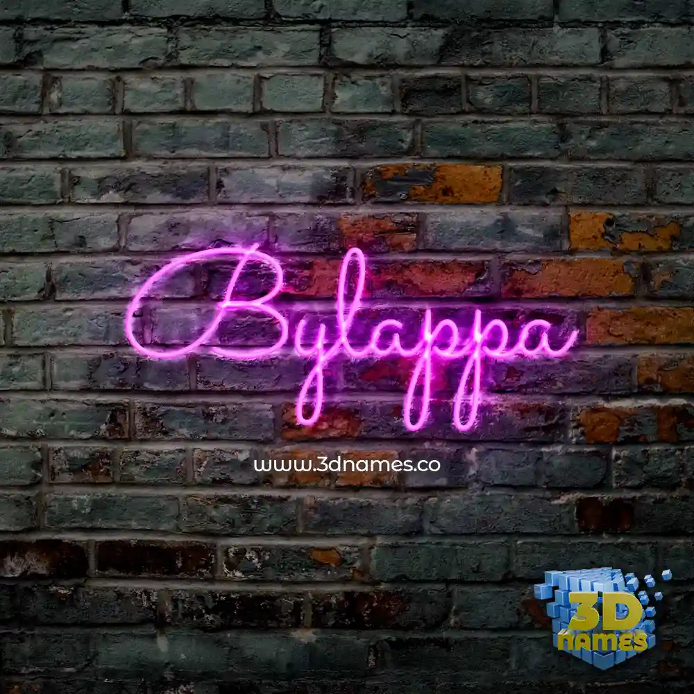 bylappa in Pink Neon style - 3D name wallpaper