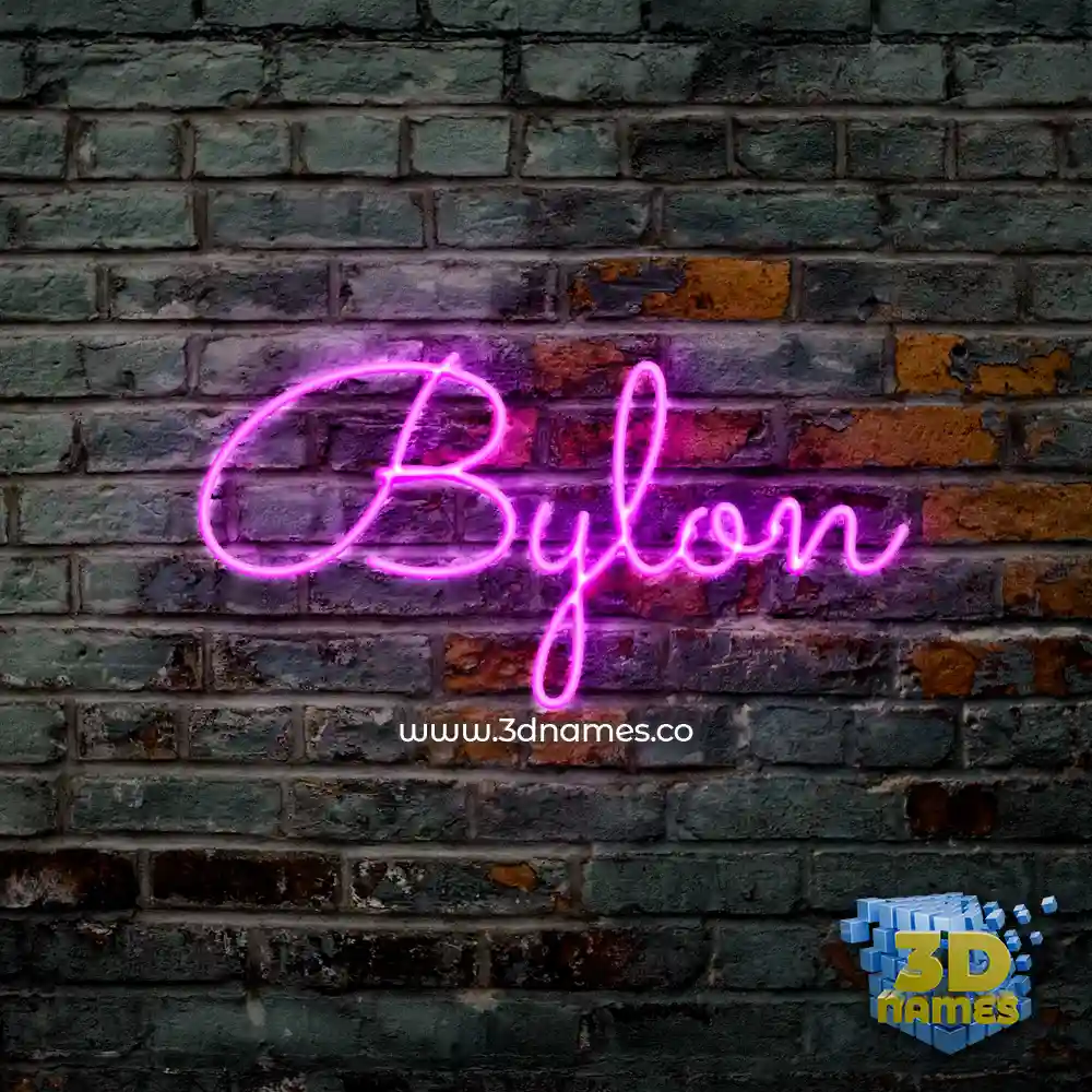 bylon in Pink Neon style - 3D name wallpaper