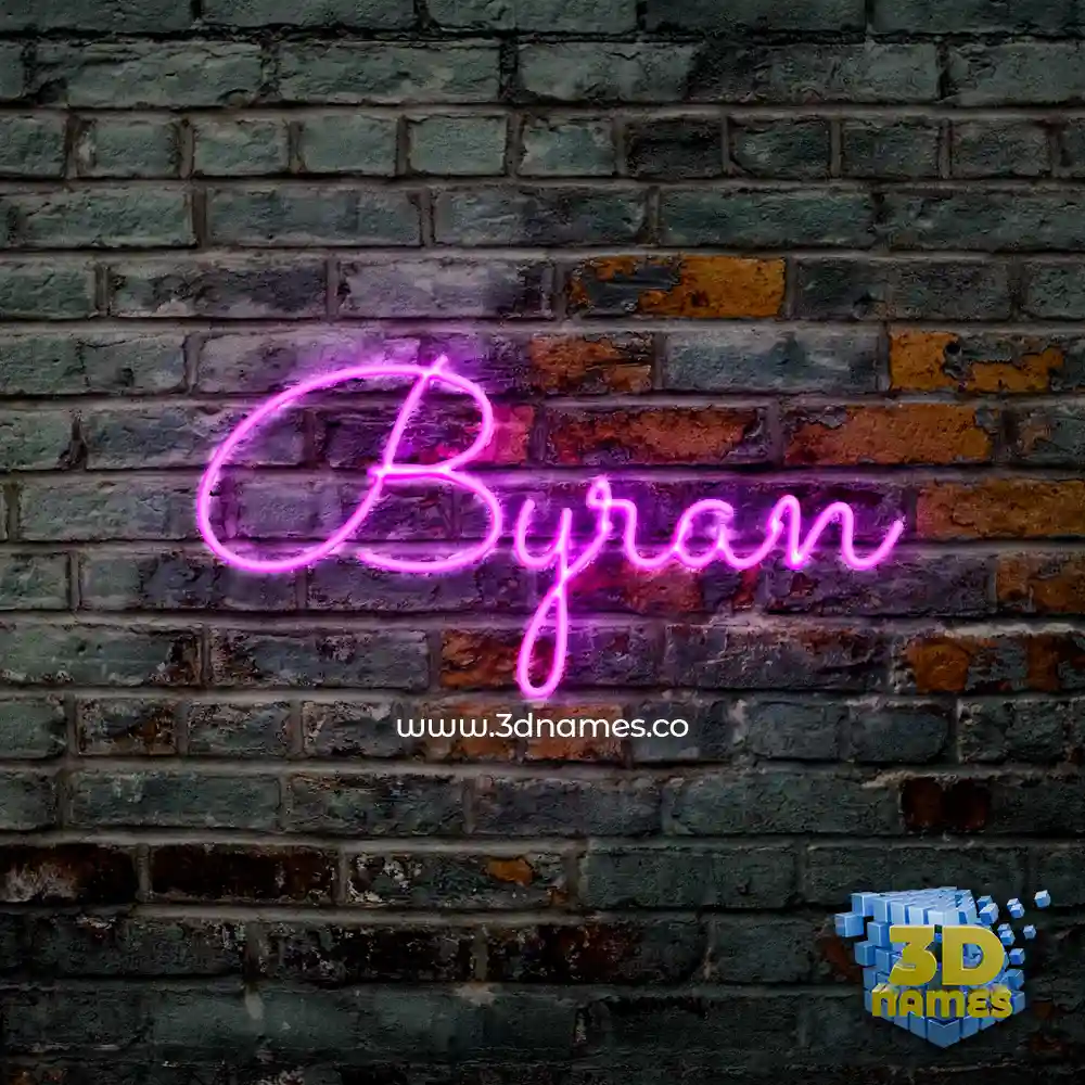 byran in Pink Neon style - 3D name wallpaper