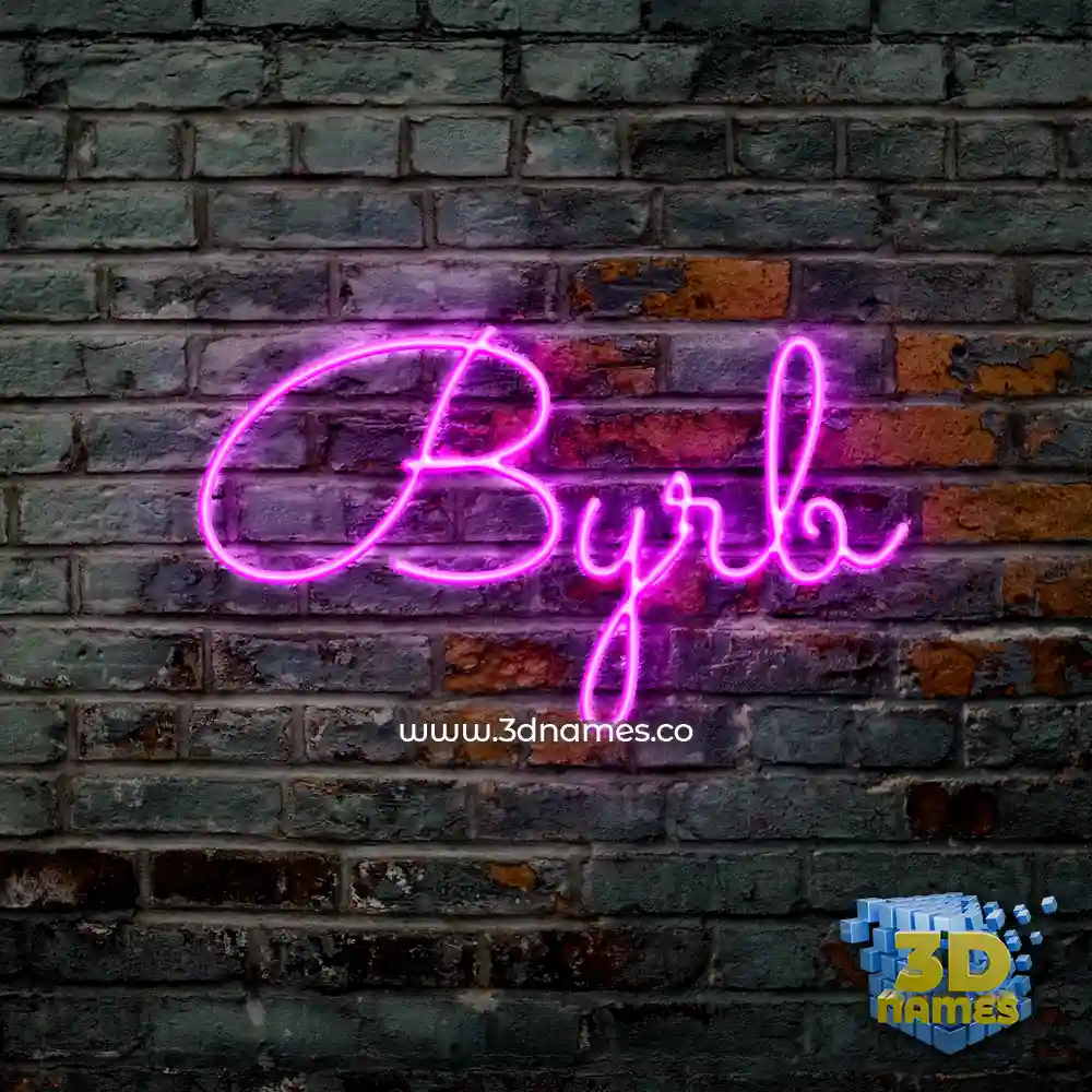 byrb in Pink Neon style - 3D name wallpaper