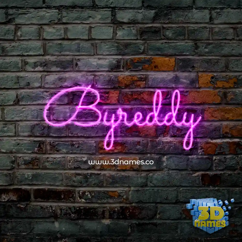 byreddy in Pink Neon style - 3D name wallpaper
