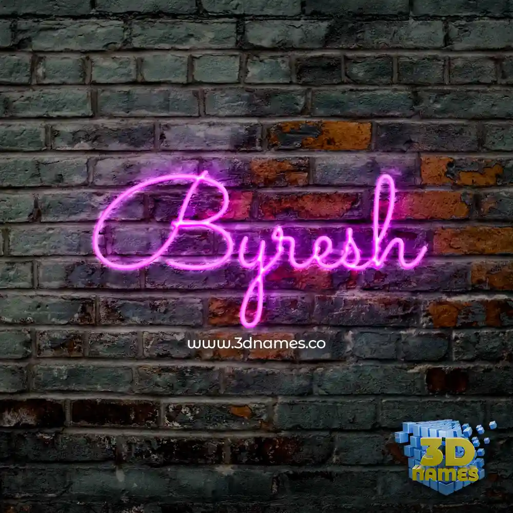byresh in Pink Neon style - 3D name wallpaper
